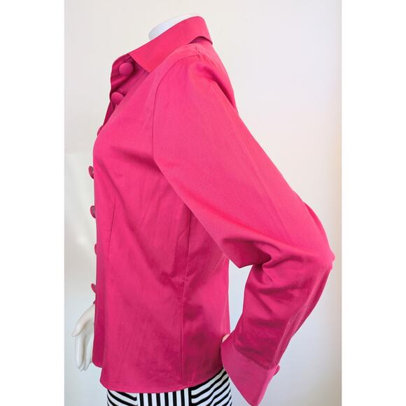 NEW Talbots Blazer 14 Fuschia Pink Button Front Super Lightweight Cotton Jacket - Picture 5 of 9